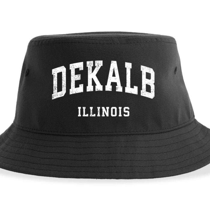 Dekalb Illinois Il Vintage Athletic Sports Design Sustainable Bucket Hat