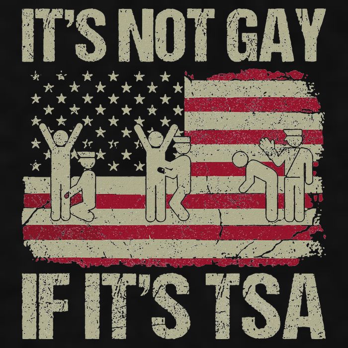 Distressed It Is Not Gay If ItS Tsa Funny Security Ladies PosiCharge Tri-Blend Wicking Tank