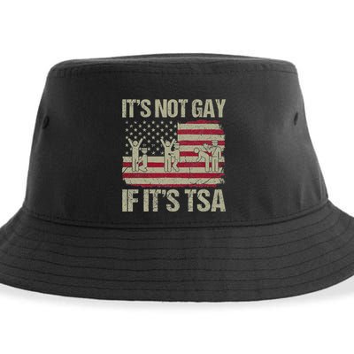Distressed It Is Not Gay If ItS Tsa Funny Security Sustainable Bucket Hat