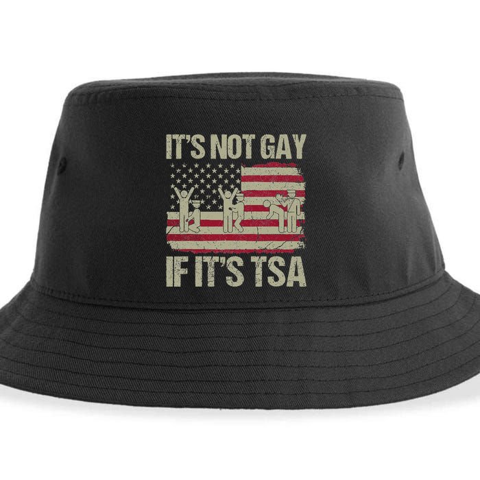 Distressed It Is Not Gay If ItS Tsa Funny Security Sustainable Bucket Hat