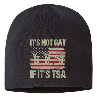 Distressed It Is Not Gay If ItS Tsa Funny Security Sustainable Beanie