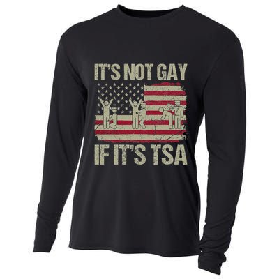 Distressed It Is Not Gay If ItS Tsa Funny Security Cooling Performance Long Sleeve Crew