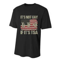Distressed It Is Not Gay If ItS Tsa Funny Security Youth Performance Sprint T-Shirt