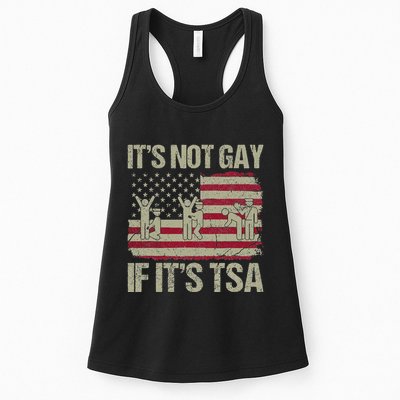 Distressed It Is Not Gay If ItS Tsa Funny Security Womens Tank Top