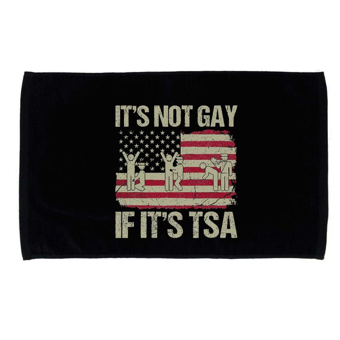 Distressed It Is Not Gay If ItS Tsa Funny Security Microfiber Hand Towel