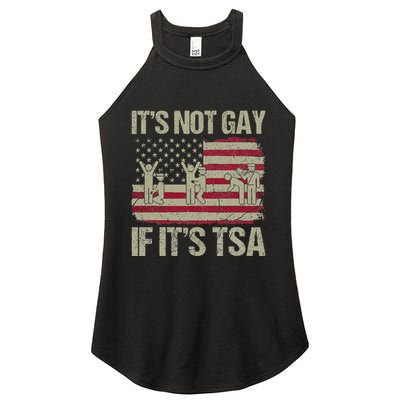 Distressed It Is Not Gay If ItS Tsa Funny Security Women's Perfect Tri Rocker Tank