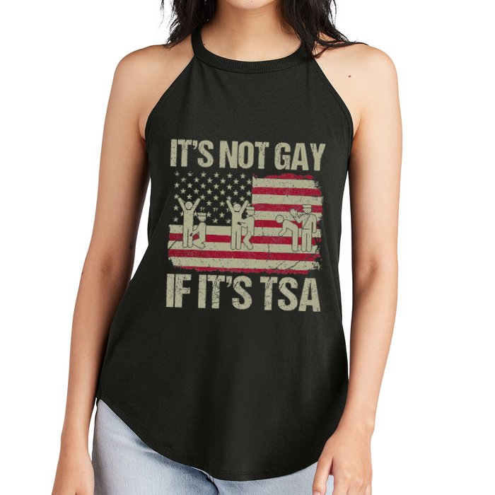 Distressed It Is Not Gay If ItS Tsa Funny Security Women's Perfect Tri Rocker Tank