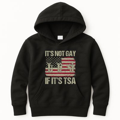 Distressed It Is Not Gay If ItS Tsa Funny Security Kids Hoodie