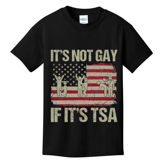 Distressed It Is Not Gay If ItS Tsa Funny Security Kids T-Shirt