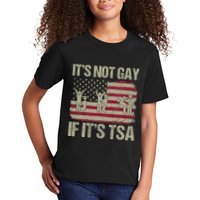 Distressed It Is Not Gay If ItS Tsa Funny Security Kids T-Shirt