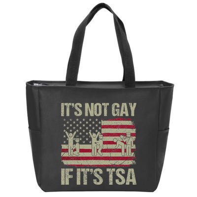 Distressed It Is Not Gay If ItS Tsa Funny Security Zip Tote Bag