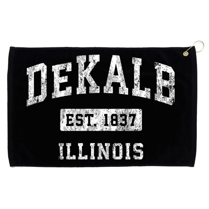 Dekalb Illinois Il Vintage Established Sports Grommeted Golf Towel