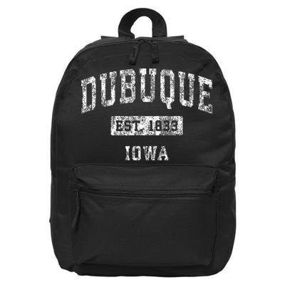 Dubuque Iowa Ia Vintage Established Sports Design 16 in Basic Backpack