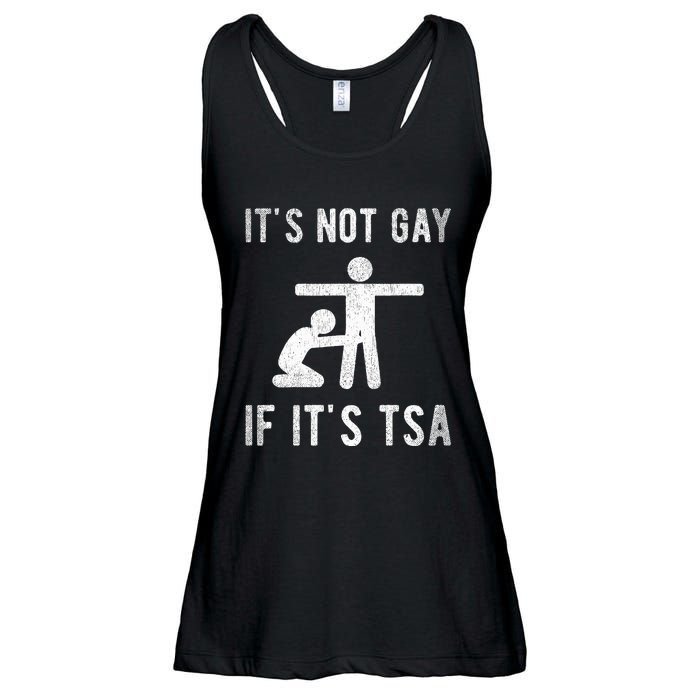 Distressed It Is Not Gay If ItS Tsa Outfit Funny Security Ladies Essential Flowy Tank