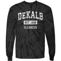 Dekalb Illinois Il Vintage Sports Design Tie-Dye Long Sleeve Shirt