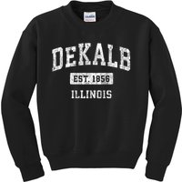 Dekalb Illinois Il Vintage Sports Design Kids Sweatshirt