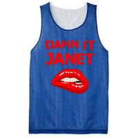 Damn It Janet with Bitting Red Lips of Pleasure Mesh Reversible Basketball Jersey Tank