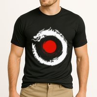 Dragon In Japanese Zen Buddhist Enso Circle Cooling Performance Crew T-Shirt