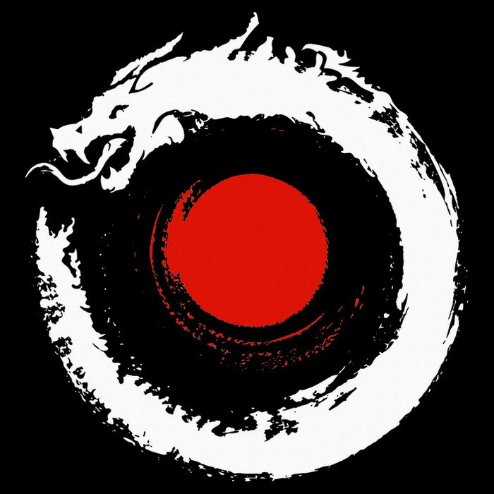 Dragon In Japanese Zen Buddhist Enso Circle Cooling Performance Crew T-Shirt