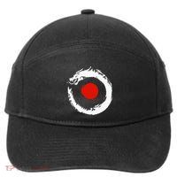 Dragon In Japanese Zen Buddhist Enso Circle 7-Panel Snapback Hat