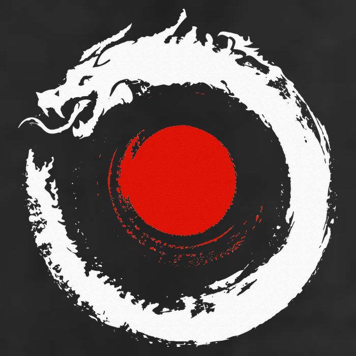 Dragon In Japanese Zen Buddhist Enso Circle 15oz Campfire Ceramic Mug