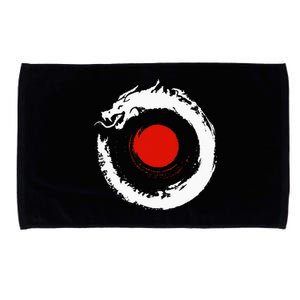 Dragon In Japanese Zen Buddhist Enso Circle Microfiber Hand Towel