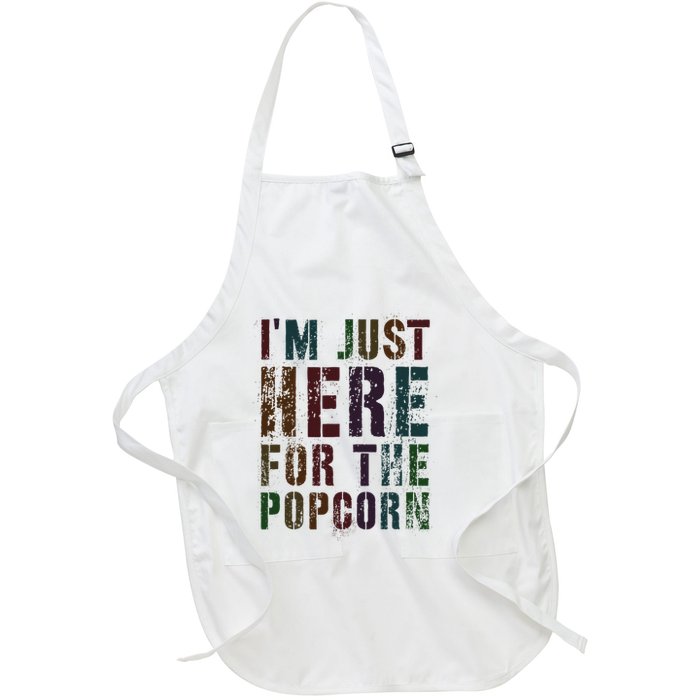 Drafting IM Just Here For Popcorn Game On Day Geek Newbie Full-Length Apron With Pockets