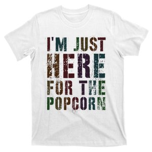 Drafting IM Just Here For Popcorn Game On Day Geek Newbie T-Shirt