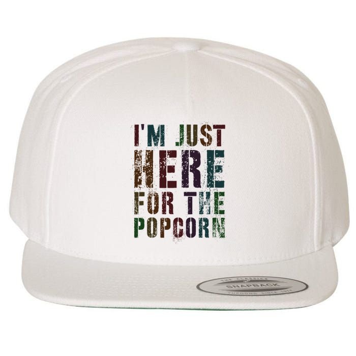 Drafting IM Just Here For Popcorn Game On Day Geek Newbie Wool Snapback Cap