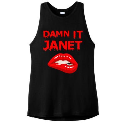 Damn It Janet With Bitting Red Lips Of Pleasure Ladies PosiCharge Tri-Blend Wicking Tank