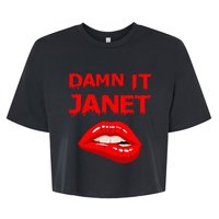 Damn It Janet With Bitting Red Lips Of Pleasure Bella+Canvas Jersey Crop Tee