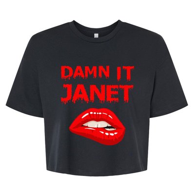 Damn It Janet With Bitting Red Lips Of Pleasure Bella+Canvas Jersey Crop Tee