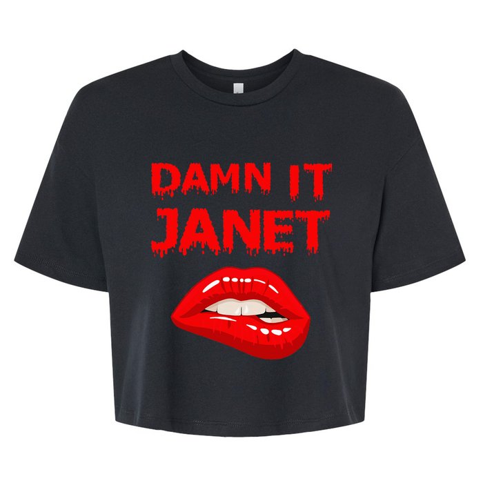 Damn It Janet With Bitting Red Lips Of Pleasure Bella+Canvas Jersey Crop Tee