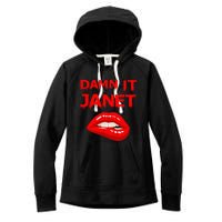 Damn It Janet With Bitting Red Lips Of Pleasure Women's Fleece Hoodie