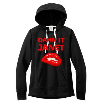 Damn It Janet With Bitting Red Lips Of Pleasure Women's Fleece Hoodie