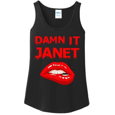 Damn It Janet With Bitting Red Lips Of Pleasure Ladies Essential Tank