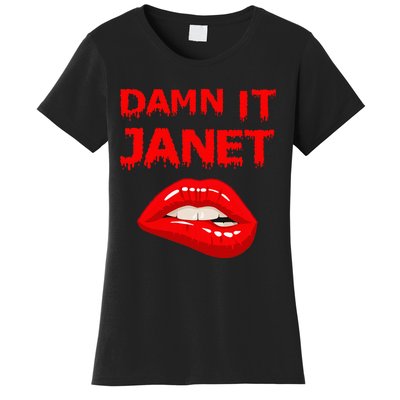 Damn It Janet With Bitting Red Lips Of Pleasure Women's T-Shirt