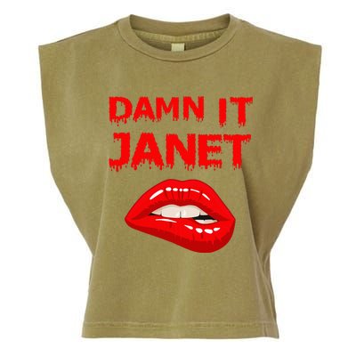 Damn It Janet With Bitting Red Lips Of Pleasure Garment-Dyed Women's Muscle Tee