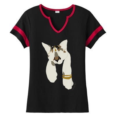 Desi Indian Kitten Cat Pet Graphic Ladies Halftime Notch Neck Tee