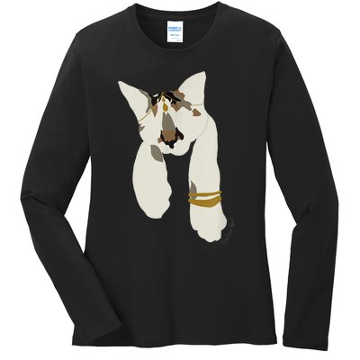 Desi Indian Kitten Cat Pet Graphic Ladies Long Sleeve Shirt