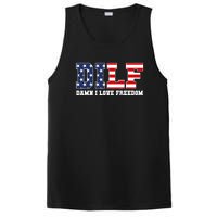 Damn I Love Freedom Funny Dilf Usa Flag PosiCharge Competitor Tank