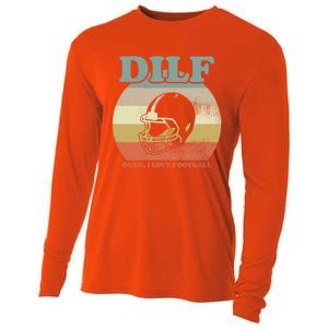 Dude I Love Football American Football Fan Football Player Gift Cooling Performance Long Sleeve Crew