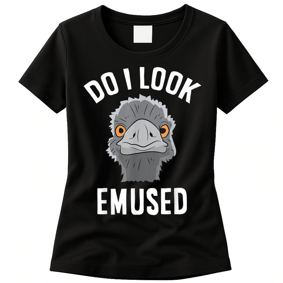 Do I Look Amused Funny Emu Animal Love Emus. Womens T-Shirt