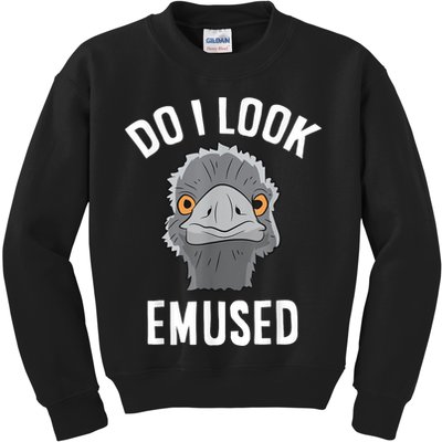 Do I Look Amused Funny Emu Animal Love Emus. Kids Sweatshirt