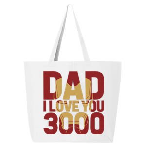 Dad I Love You 3000 Text Fill Fathers Day 25L Jumbo Tote