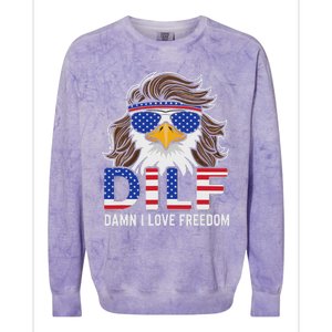 Damn I Love Freedom Eagle Funny Patriotic July 4th Colorblast Crewneck Sweatshirt