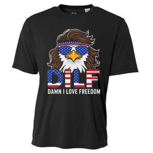 Damn I Love Freedom Eagle Funny Patriotic July 4th Cooling Performance Crew T-Shirt