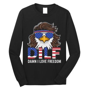 Damn I Love Freedom Eagle Funny Patriotic July 4th Long Sleeve Shirt