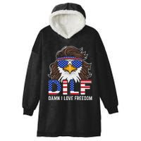 Damn I Love Freedom Eagle Funny Patriotic July 4th Hooded Wearable Blanket