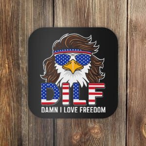 Damn I Love Freedom Eagle Funny Patriotic July 4th Coaster